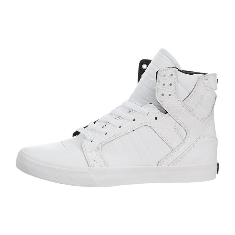 Buty Supra SKYTOP - Sneakersy Wysokie Męskie - Białe (KFDB-92630)